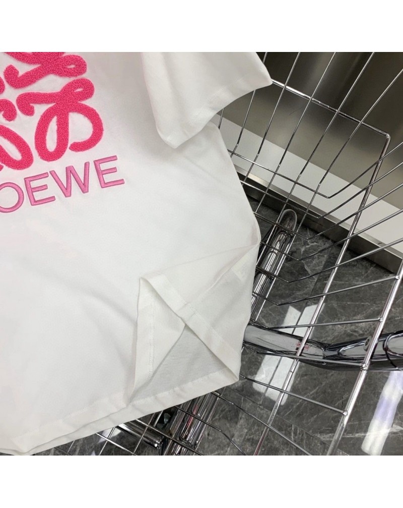 ロエベ ｔシャツ半袖お洒落精緻刺繍ロゴ高級ティシャツ短袖上着