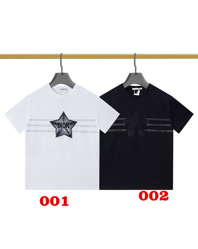 ディオール ｔシャツ半袖お洒落精緻刺繍ティシャツトップスコットン製肌柔らかい上着