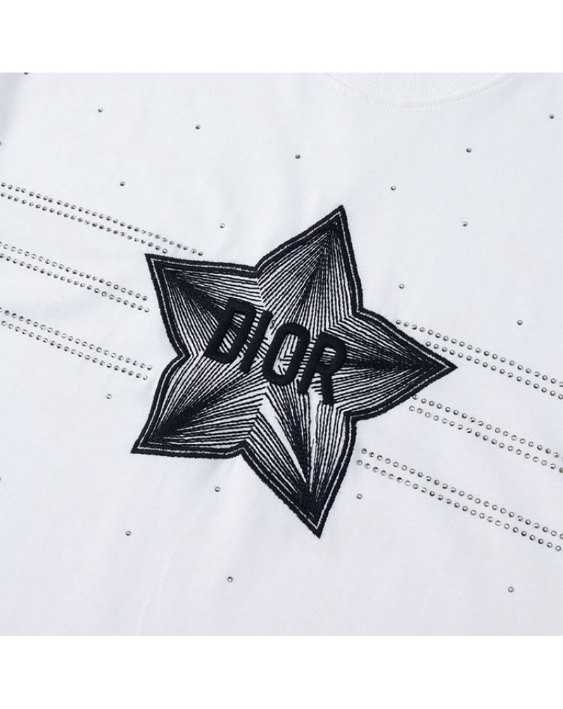 ディオール ｔシャツ半袖お洒落精緻刺繍ティシャツトップスコットン製肌柔らかい上着