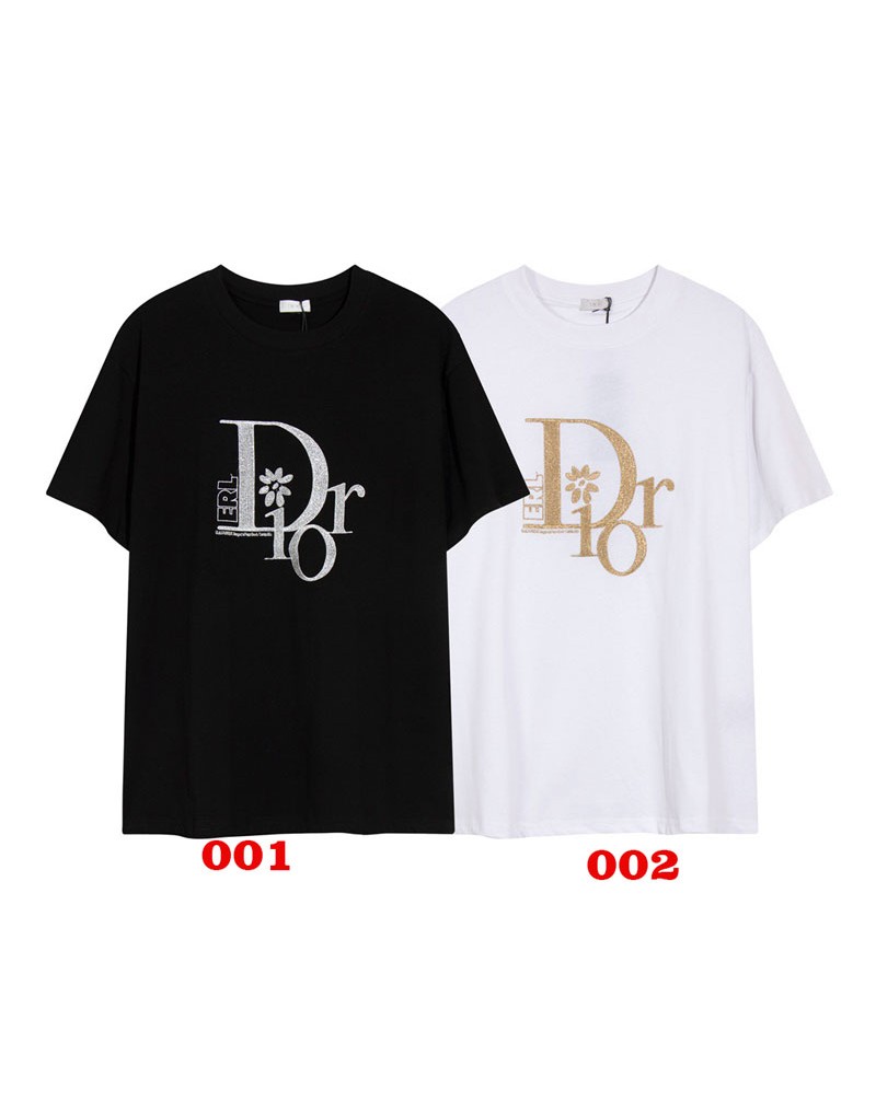 ディオール tシャツ半袖精緻刺繍ティシャツコットン製人気新作短袖トップスペアお揃い