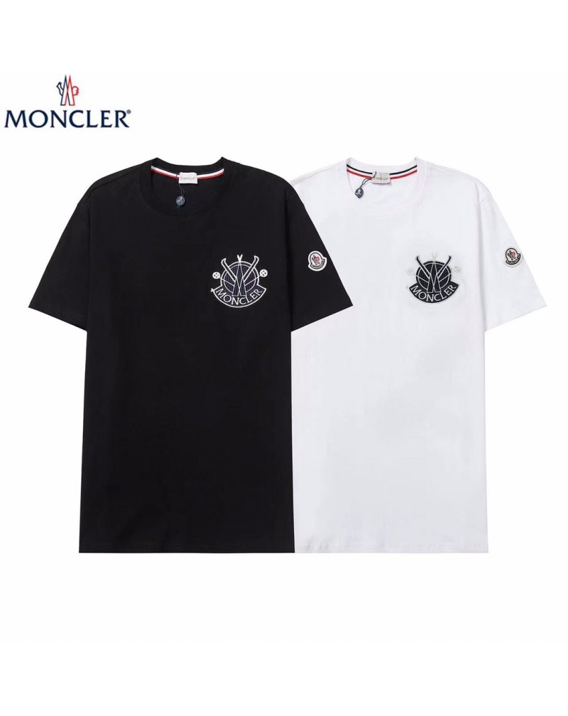 モンクレール ｔシャツ半袖お洒落カジュアル人気ティシャツトップスペアお揃いコットン肌柔らかい