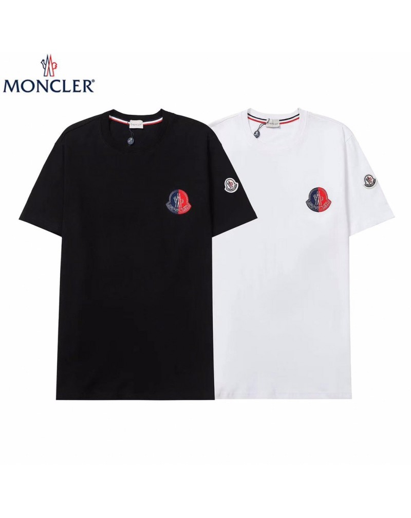 モンクレール ｔシャツ半袖コットン製人気ティシャツ23SS精緻刺繍短袖ペアルック高級