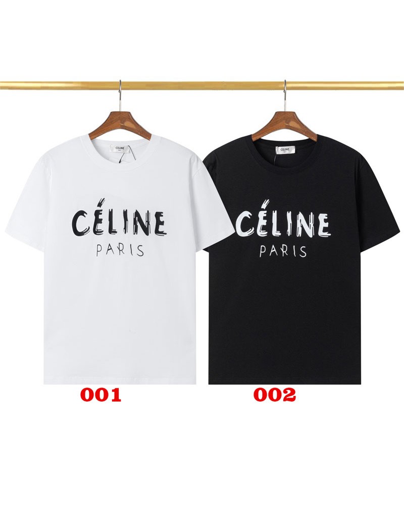 セリーヌ ｔシャツ半袖個性プリント付きティシャツペアルック人気ファッション上着
