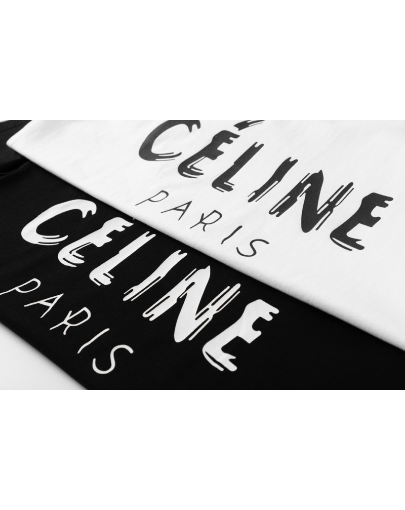 セリーヌ ｔシャツ半袖個性プリント付きティシャツペアルック人気ファッション上着