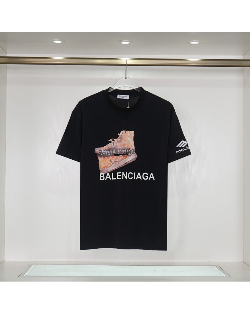 バレンシアガ tシャツ半袖個性潮流プリント付きティシャツ短袖コットン バレンシアガ tシャツ半袖個性潮流プリント付きティシャツ短袖コットン