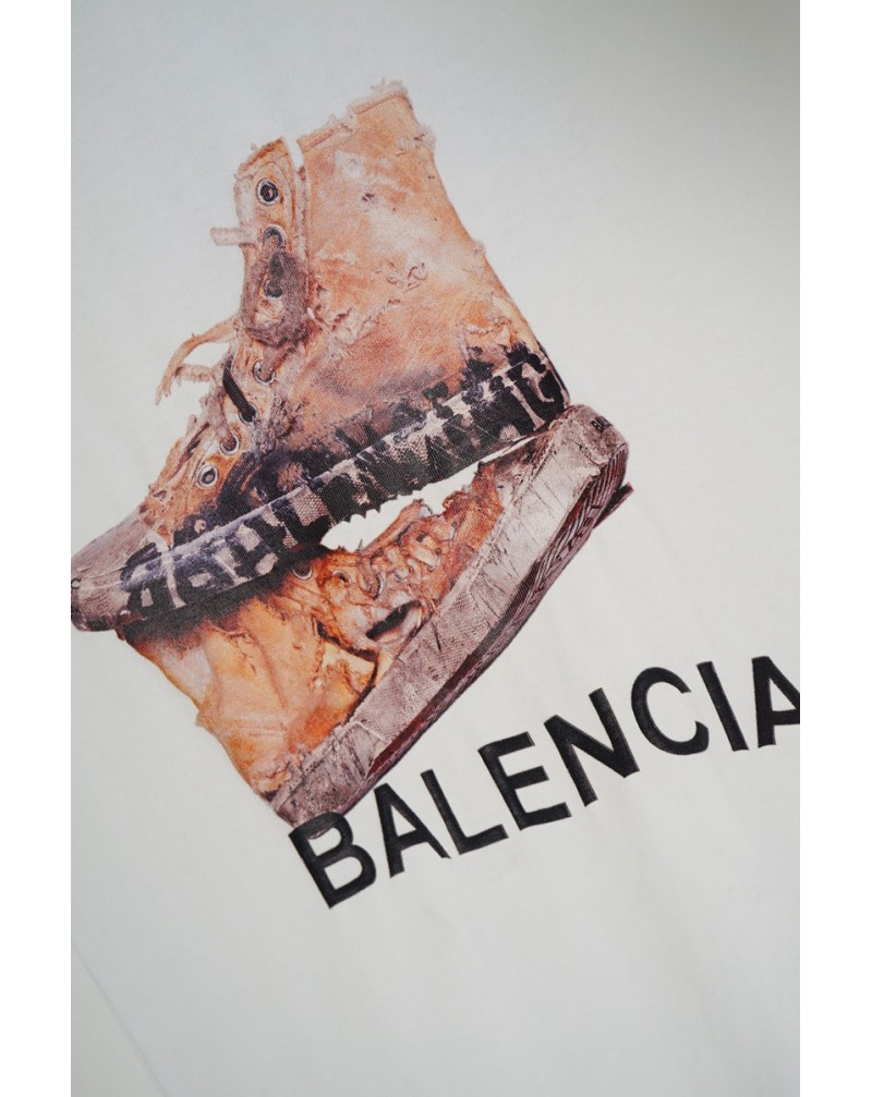 バレンシアガ tシャツ半袖個性潮流プリント付きティシャツ短袖コットン バレンシアガ tシャツ半袖個性潮流プリント付きティシャツ短袖コットン