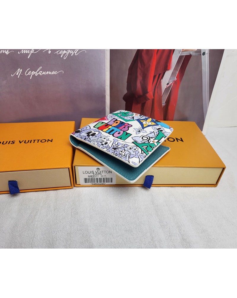ヴィトン財布 人気ブランド長財布短財布カード収納ケース個性落書きプリント人気新作高品質革製