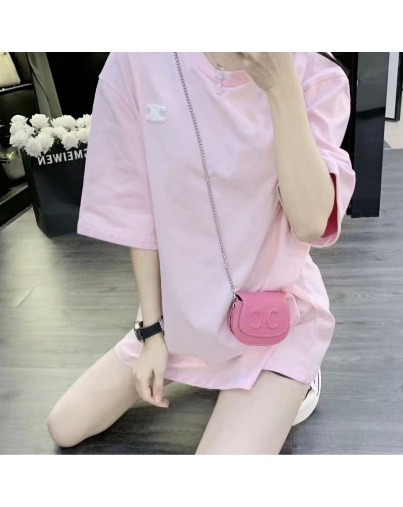 セリーヌ ｔシャツ半袖洒落ワンピースティシャツ人気ファッションミニショルダーバック付き