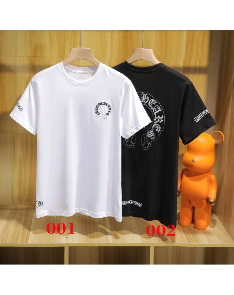 クロムハーツ ｔシャツ半袖ペアルック個性潮流ティシャツ短袖コットン製精緻刺繍ロゴ