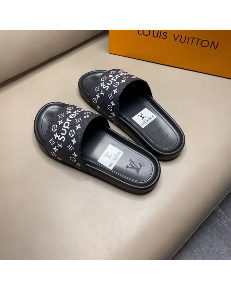 supreme vuittonコラボスリップメンズ向け個性潮流スリッパサンダル