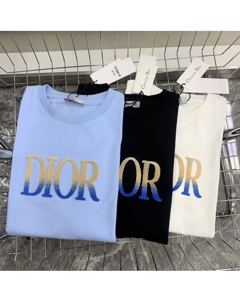 ディオール ｔシャツ半袖人気ブランド短袖ティシャツカジュアル立体的ロゴ高級
