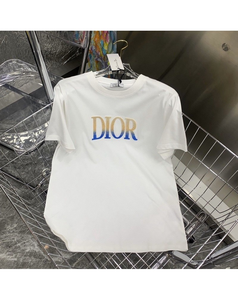 ディオール ｔシャツ半袖人気ブランド短袖ティシャツカジュアル立体的ロゴ高級