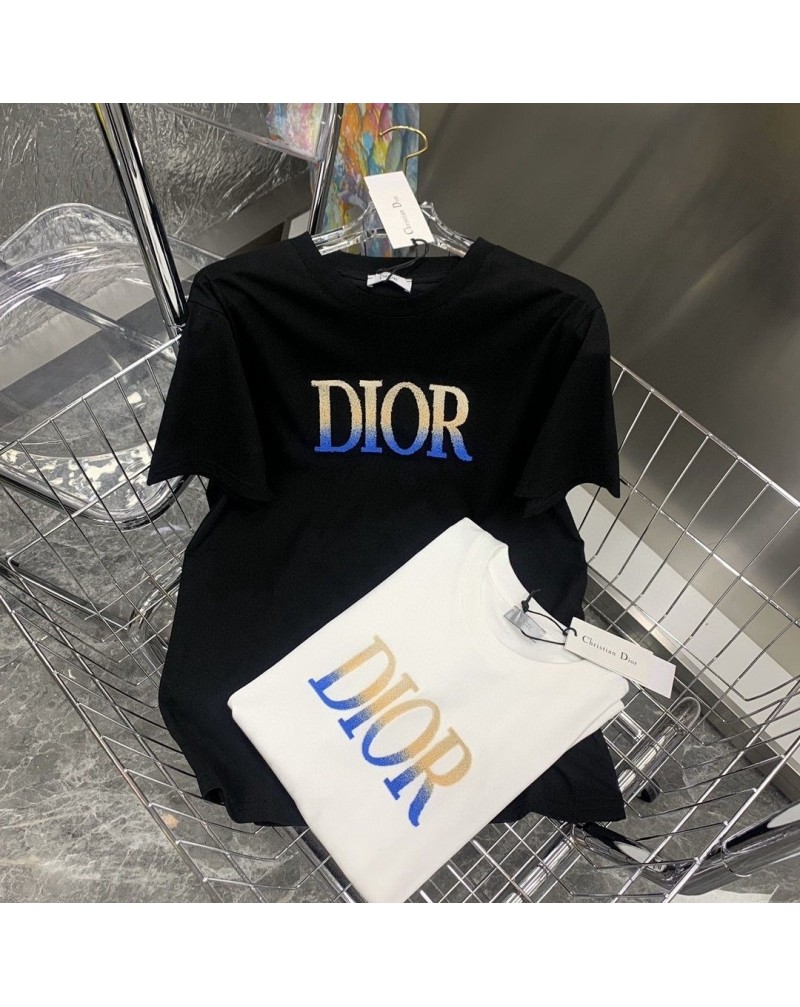 ディオール ｔシャツ半袖人気ブランド短袖ティシャツカジュアル立体的ロゴ高級