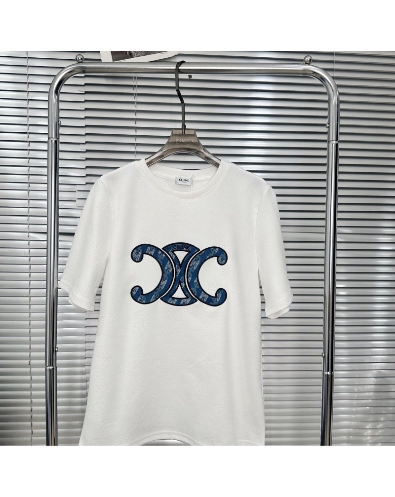 セリーヌ ｔシャツお洒落デニムハーフパンツ人気プリントカジュアルファッション夏服