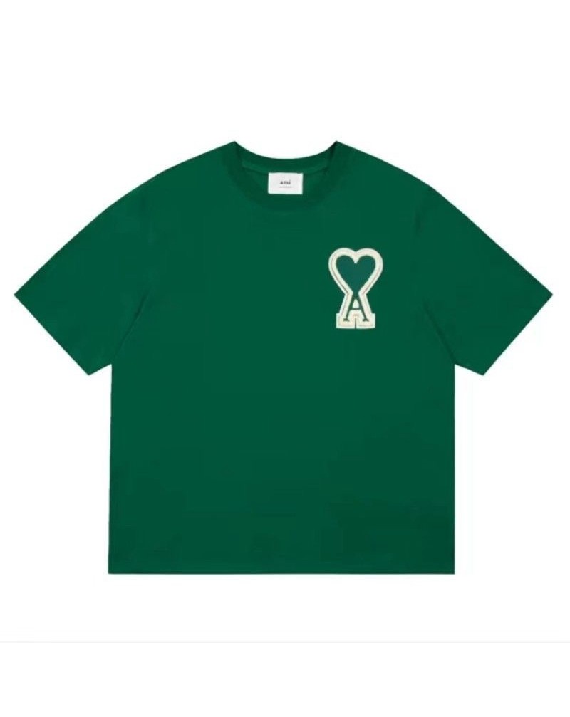 アミパリス Ｔシャツ半袖お洒落精緻刺繍心型ロゴティシャツ半袖男女兼用人気潮流