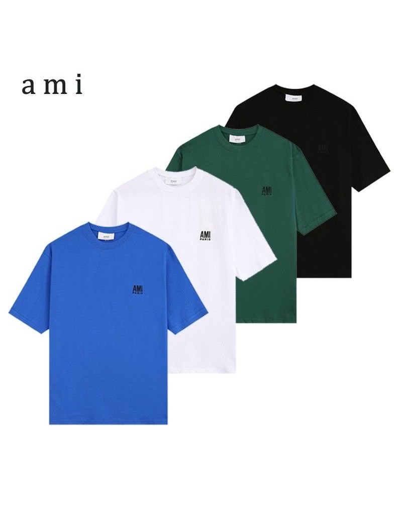 AMI ｔシャツ半袖お洒落精緻刺繍ティシャツ男女向け人気