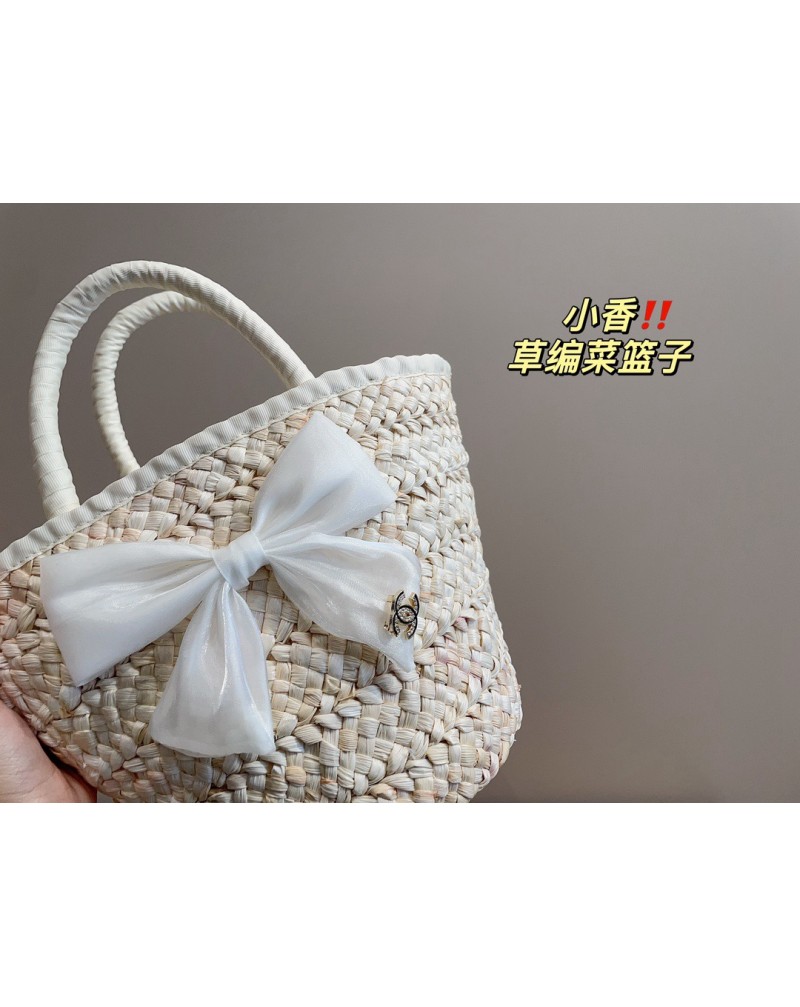 シャネル カゴバックお洒落小香風カゴバック可愛いレース蝶結び付きファッション新作ハンドバック