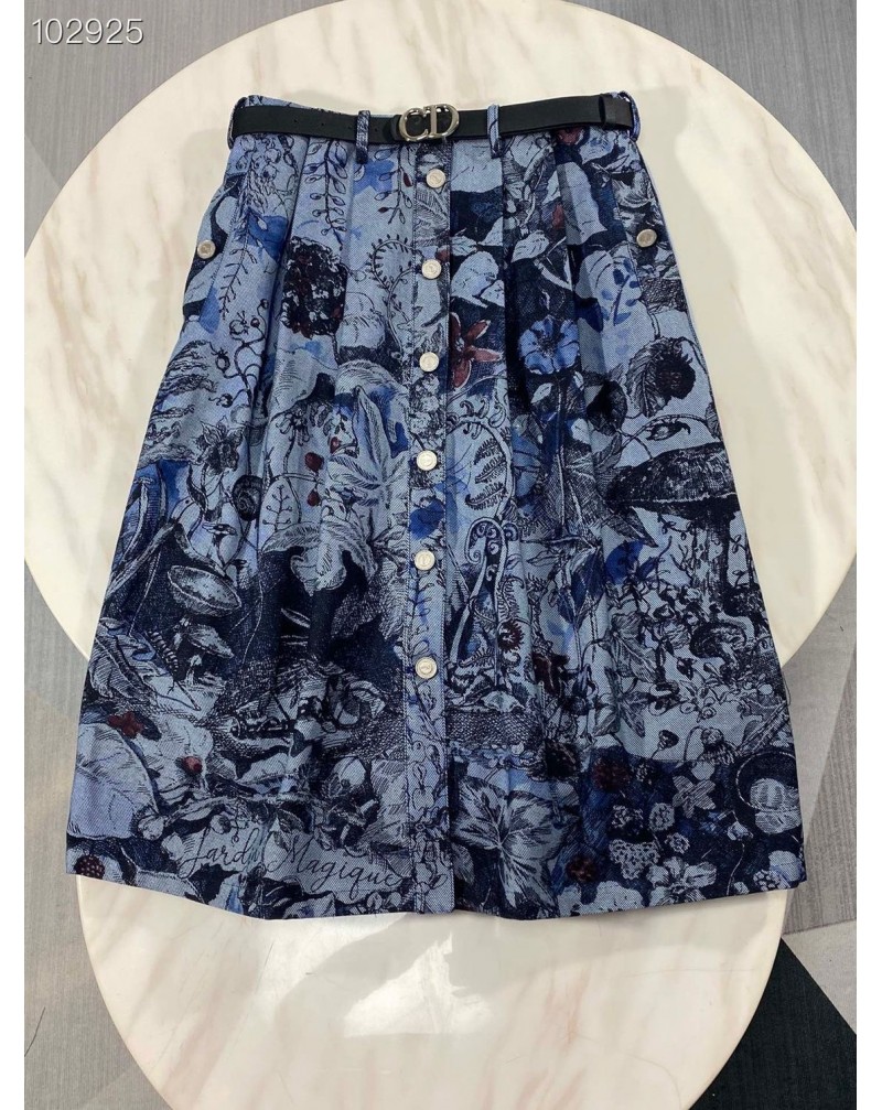 ディオール ｔシャツスカートお洒落花プリント可愛いうさぎ付きティシャツ半袖
