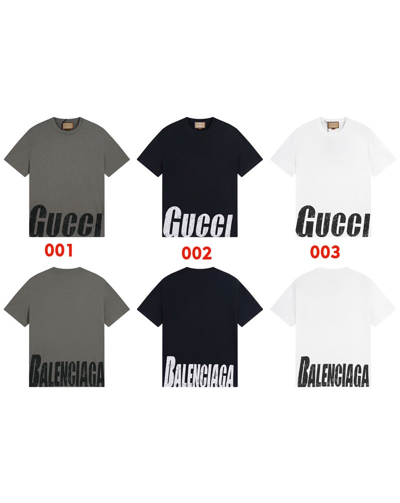 グッチ Ｔシャツ短袖人気新作ブランドｔシャツ半袖グッチバレンシアガコラボティシャツ短袖メンズレディース兼用お洒落
