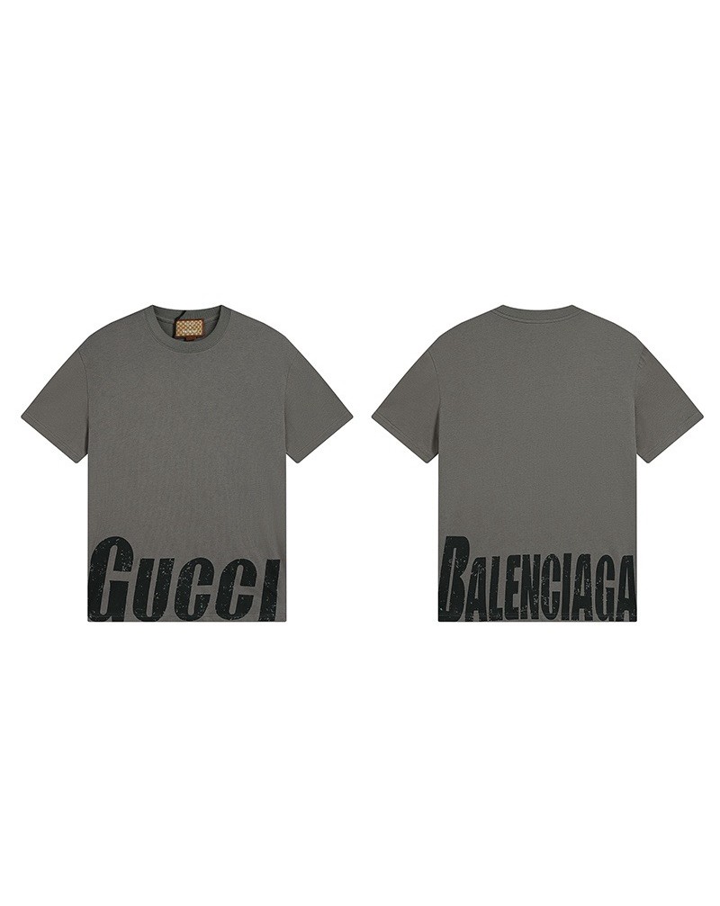 グッチ Ｔシャツ短袖人気新作ブランドｔシャツ半袖グッチバレンシアガコラボティシャツ短袖メンズレディース兼用お洒落