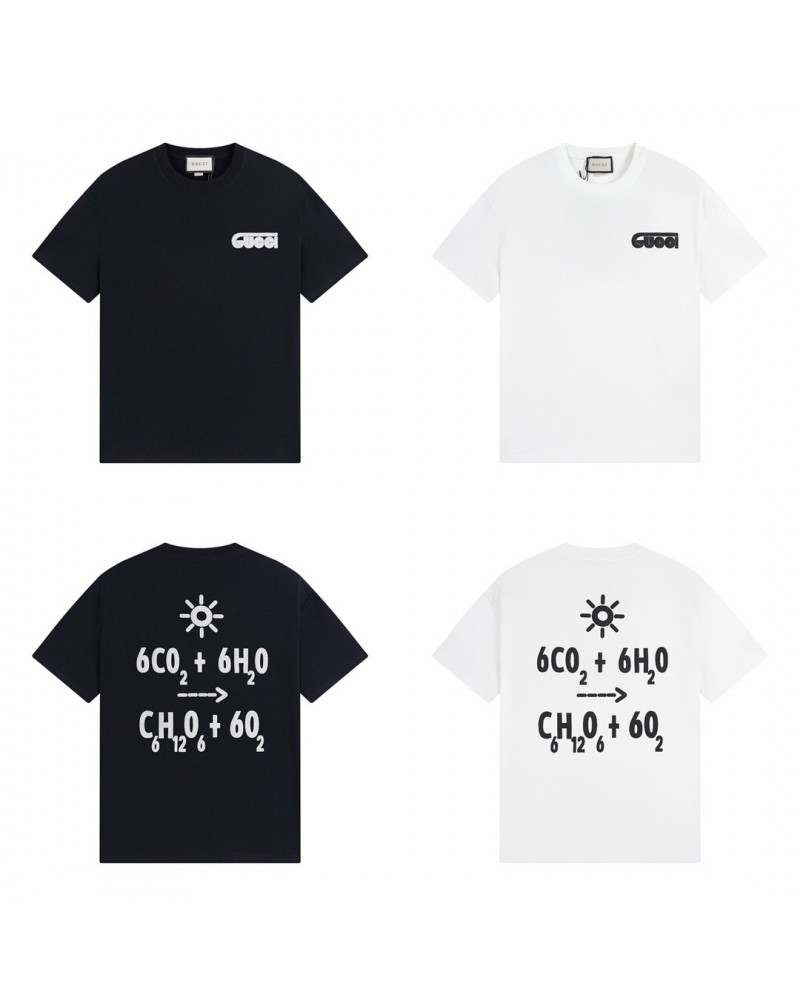 グッチ ｔシャツ半袖個性人気ブランドティシャツ短袖化学式プリント付きカッコイイトップス男女兼用