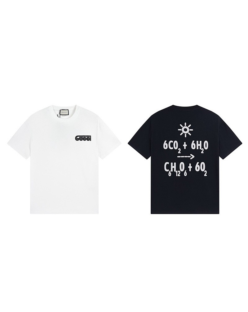 グッチ ｔシャツ半袖個性人気ブランドティシャツ短袖化学式プリント付きカッコイイトップス男女兼用
