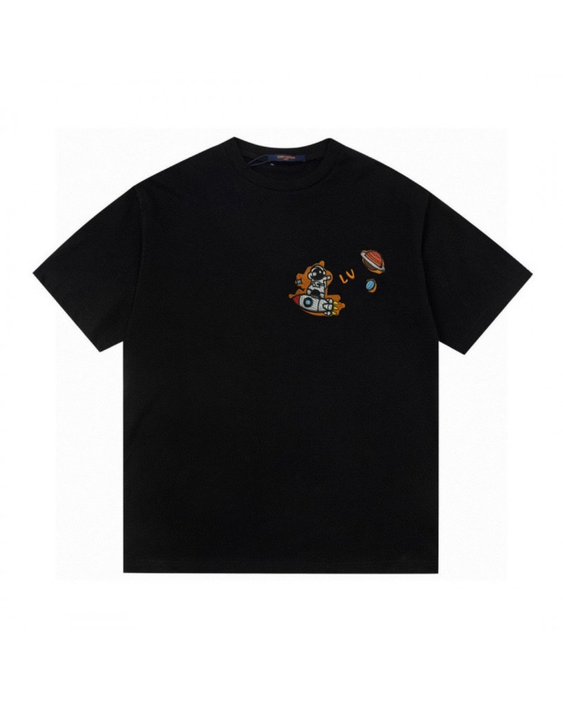 ヴィトン tシャツ半袖メンズレディース兼用精緻刺繍ティシャツトップスコットン製肌に柔らかい通気性よい