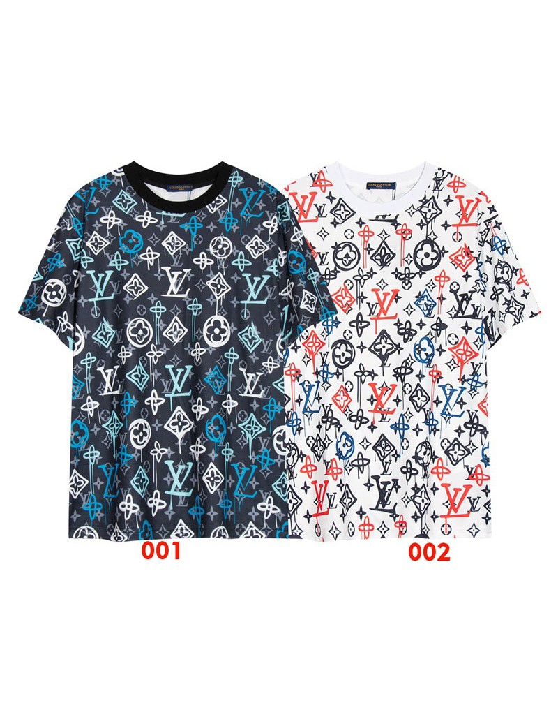 ヴィトン ｔシャツ半袖お洒落モノグラム個性落書き23SSブランドティシャツコットン製