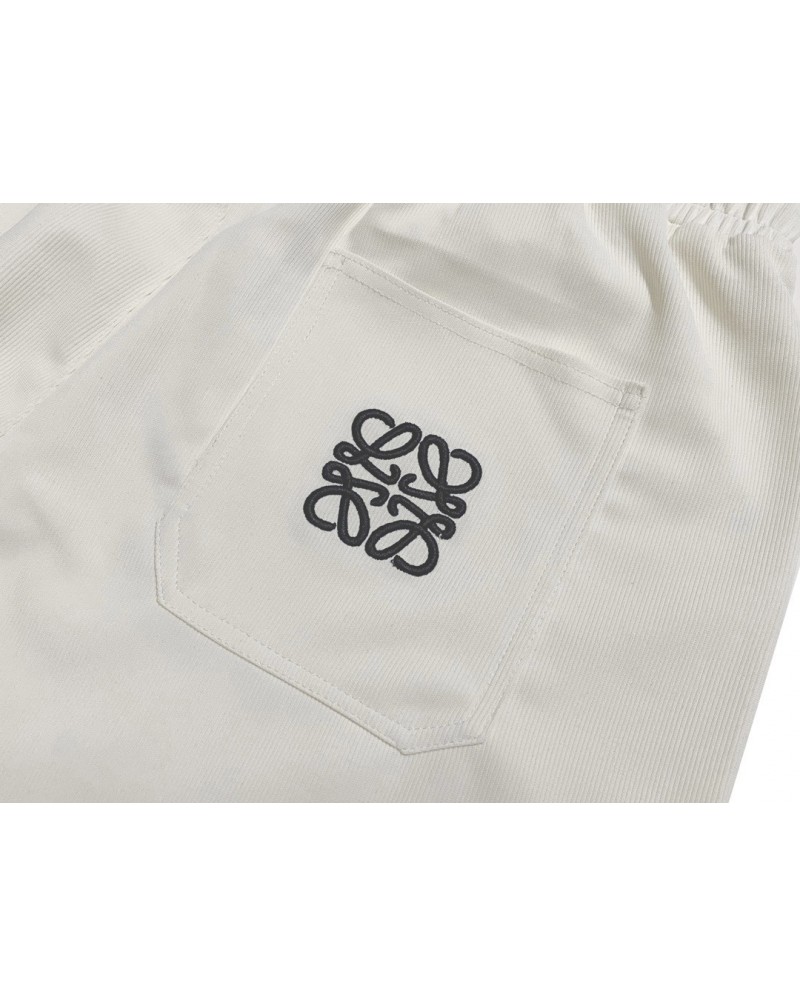 ロエベ 半ズボンカジュアル高級個性リベット付きハーフパンツ人気ウエスト調整可能精緻刺繍ロゴポケット付き