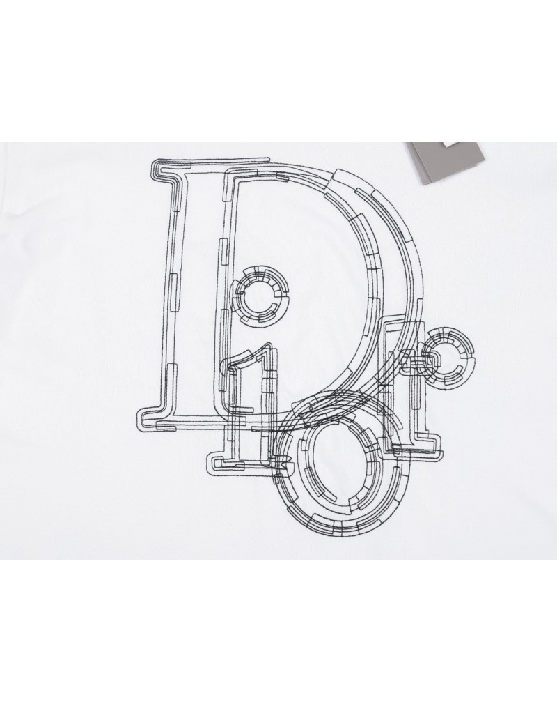 ディオール tシャツ半袖お洒落精緻刺繍ティシャツコットン製人気トップスペアルック