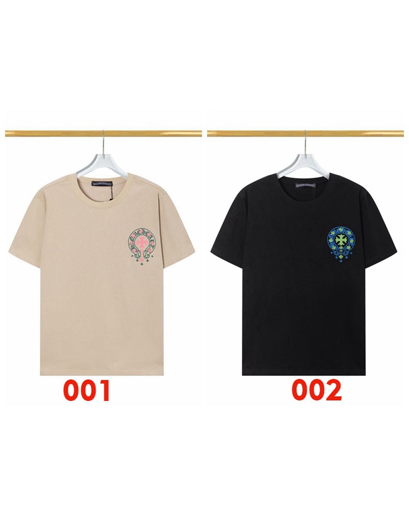クロムハーツ tシャツ半袖個性潮流ランドティシャツトップスメンズレディース兼用コットン