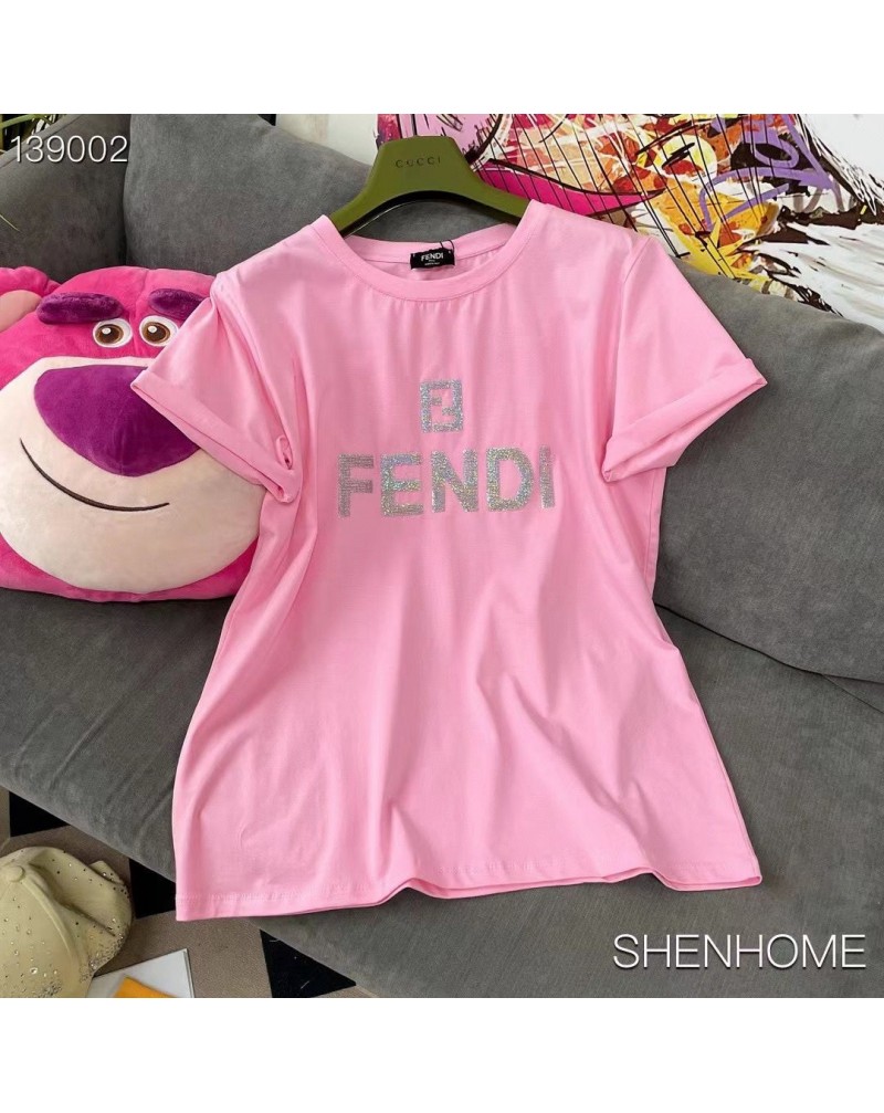 FF tシャツ半袖お洒落人気スパンコールティシャツコットン製