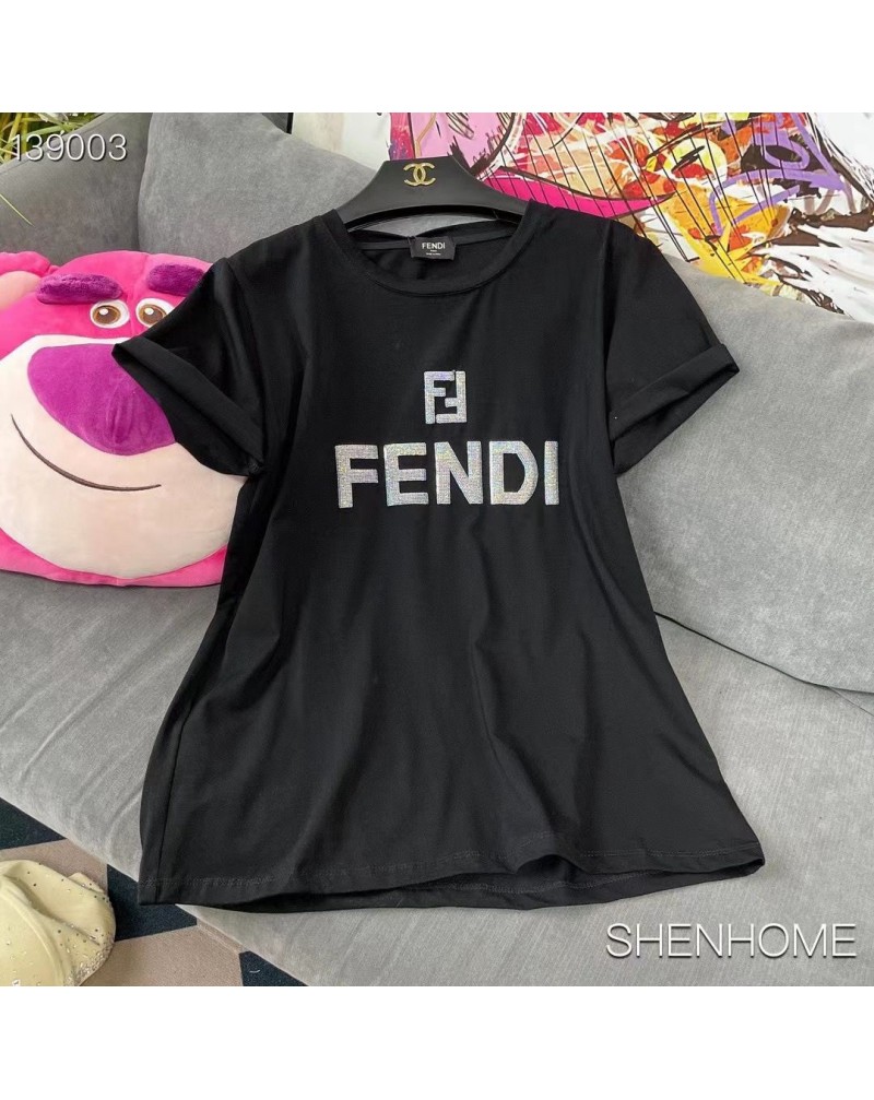 FF tシャツ半袖お洒落人気スパンコールティシャツコットン製