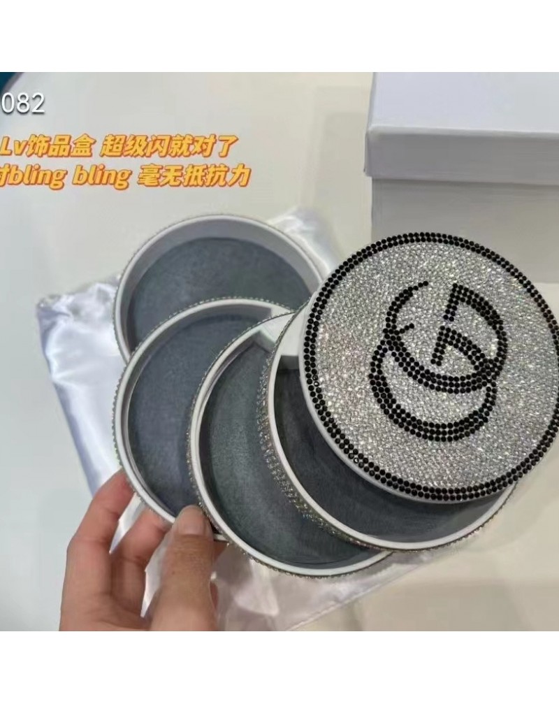 ブランドポーチお洒落キラキラダイヤ折り畳み回転化粧品ポーチ