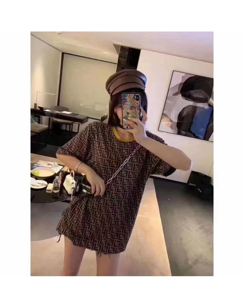 フェンデイ半袖 超人気ブランドtシャツ半袖お洒落経典FFティシャツトップス男女向け