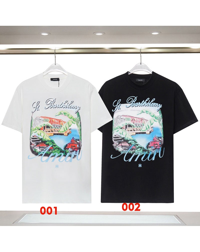 AMIRI tシャツ半袖夏服お洒落ハワイ風ティシャツトップスメンズレディース向け人気新作
