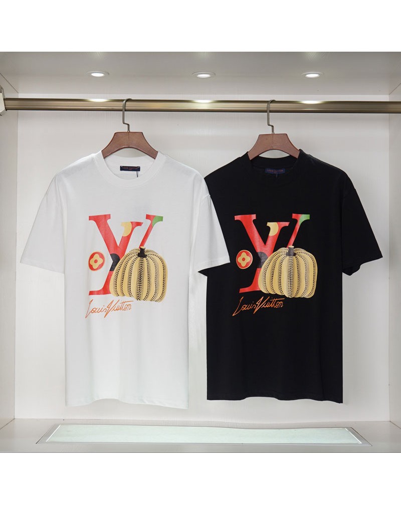 ルイビトン Ｔシャツ人気新作ヴィトンカボちゃんtシャツ半袖個性潮流ファッションティシャツ短袖トップスペアお揃い