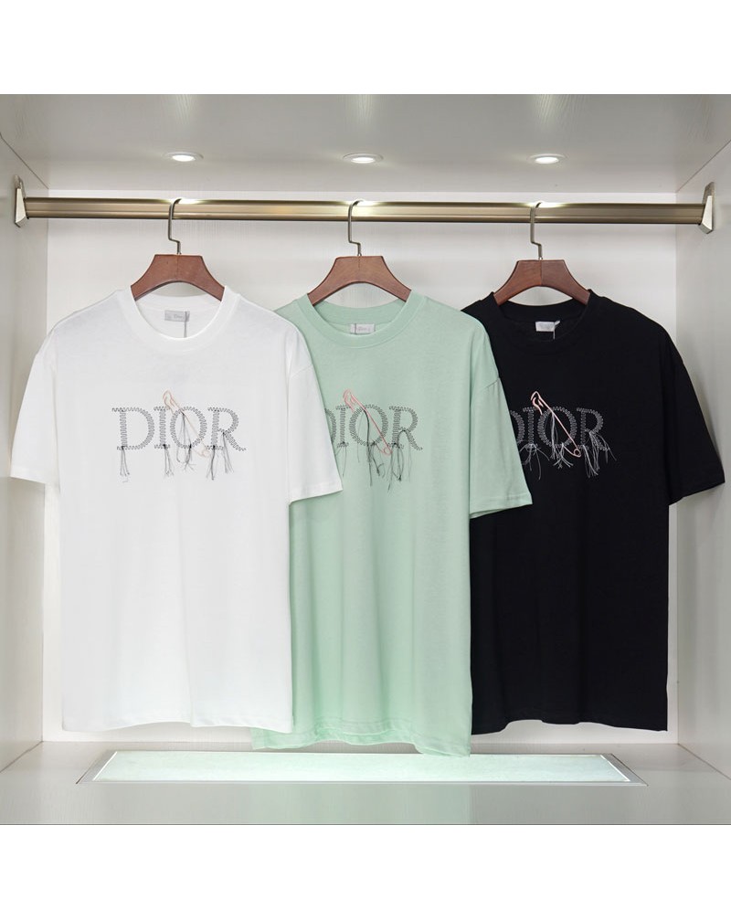ディオール tシャツ半袖精緻刺繍フリンジ潮流人気新作お洒落短袖上着