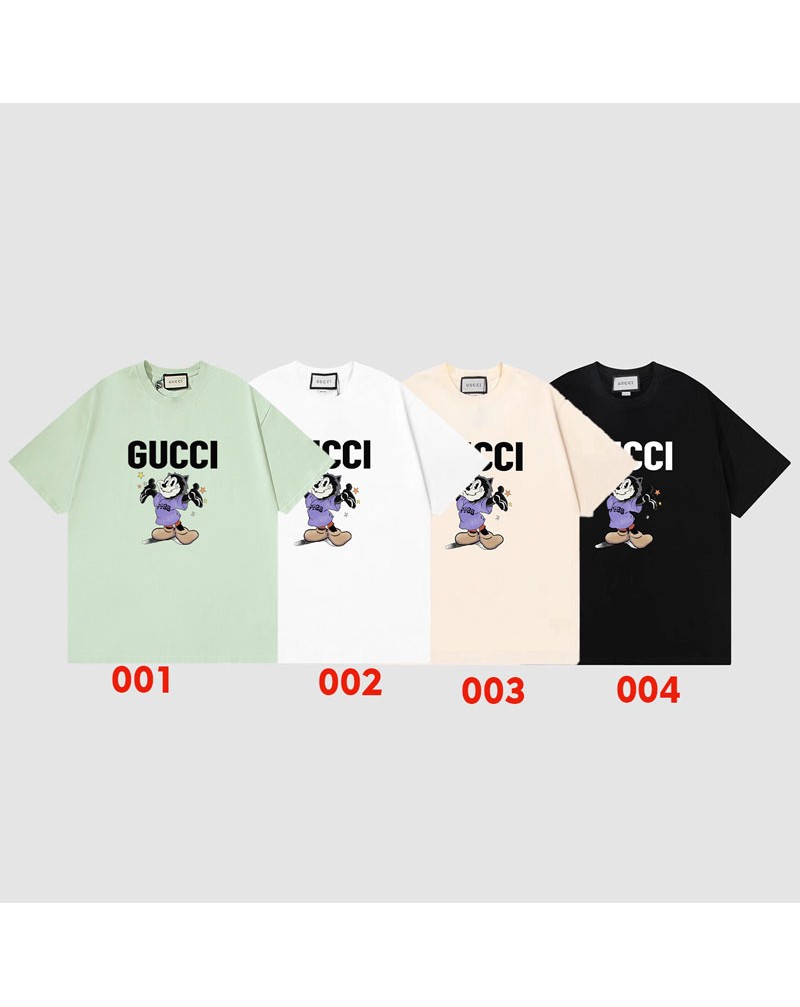 グッチ ミッキーコラボ tシャツ半袖お洒落可愛いティシャツブランド短袖コットン肌に柔らかい通気性よい
