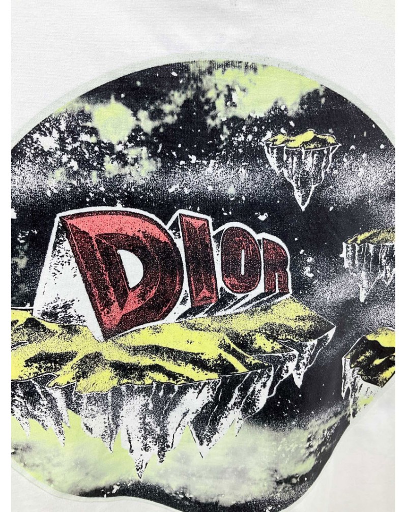 ディオール 半袖お洒落個性プリント付きＴシャツトップスカジュアル人気ペアお揃い