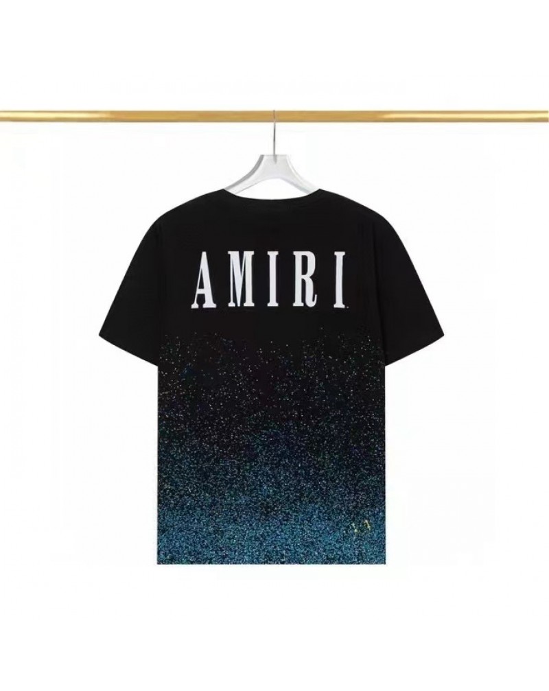 アミリ 半袖人気欧米風潮流AMIRI Tシャツ半袖綺麗星空プリント付きティシャツ短袖トップスペアお揃い