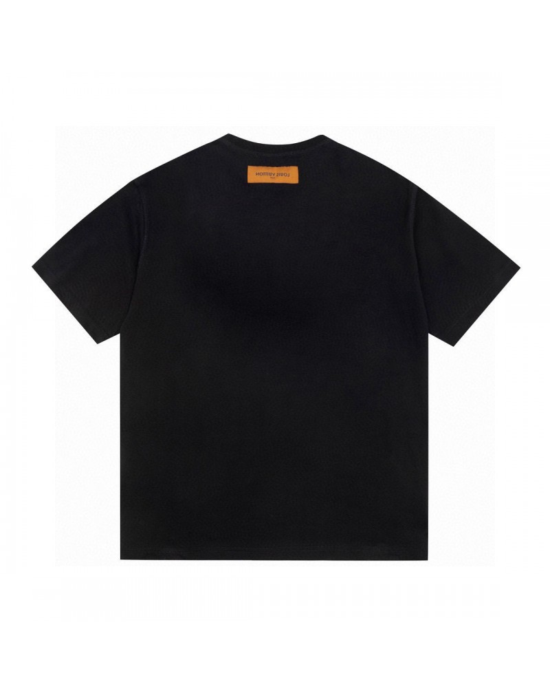 ヴィトン Tシャツ半袖潮流スタイル落書きプリントカジュアル個性ティシャツ短袖高級上着