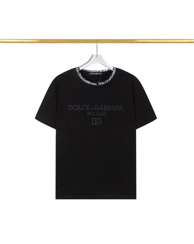 D&G Tシャツ半袖精緻刺繍英文字ファッション人気ティシャツ短袖男女兼用