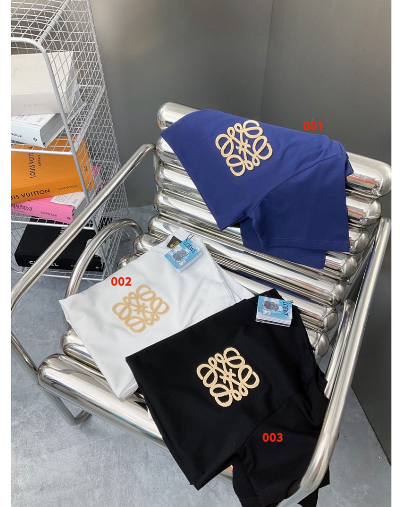 ロエベ Tシャツ半袖ファッション人気刺繡ロゴ高級コットントップス男女向け ロエベ Tシャツ半袖ファッション人気刺繡ロゴ高級コットントップス男女向け