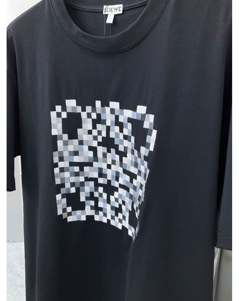 ロエベ Tシャツ半袖精緻刺繍ロゴ個性潮流ティシャツコットントップス男女向け