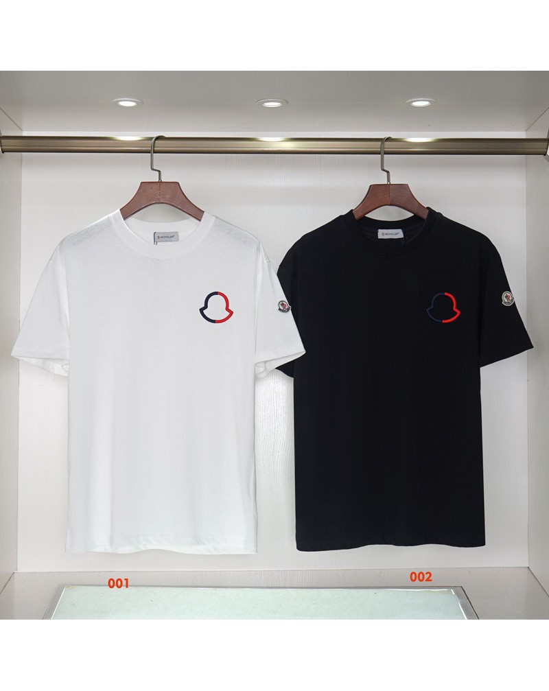 モンクレールTシャツ半袖精緻刺繍ロゴ丸首ティシャツコットン製男女向け