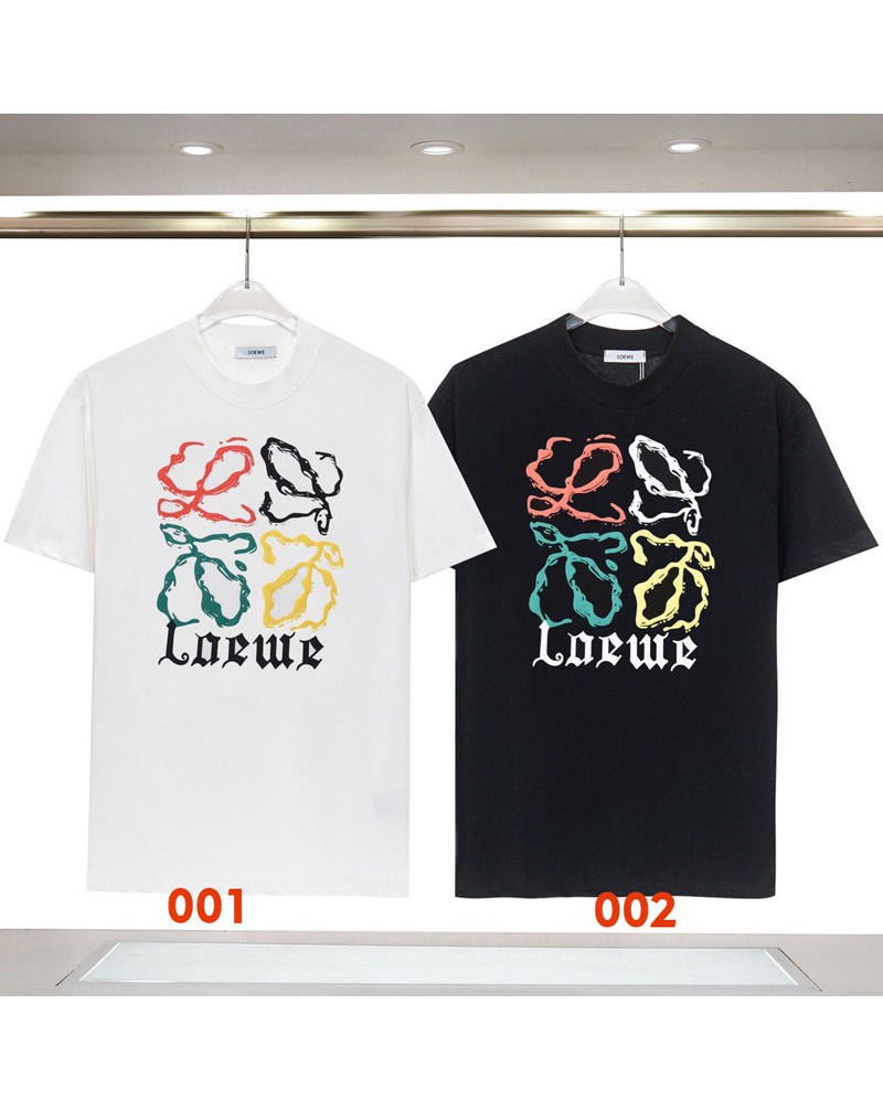 ロエベ Tシャツ半袖ペアお揃いお洒落ティシャツ短袖コットンカジュアル人気ファッション上着