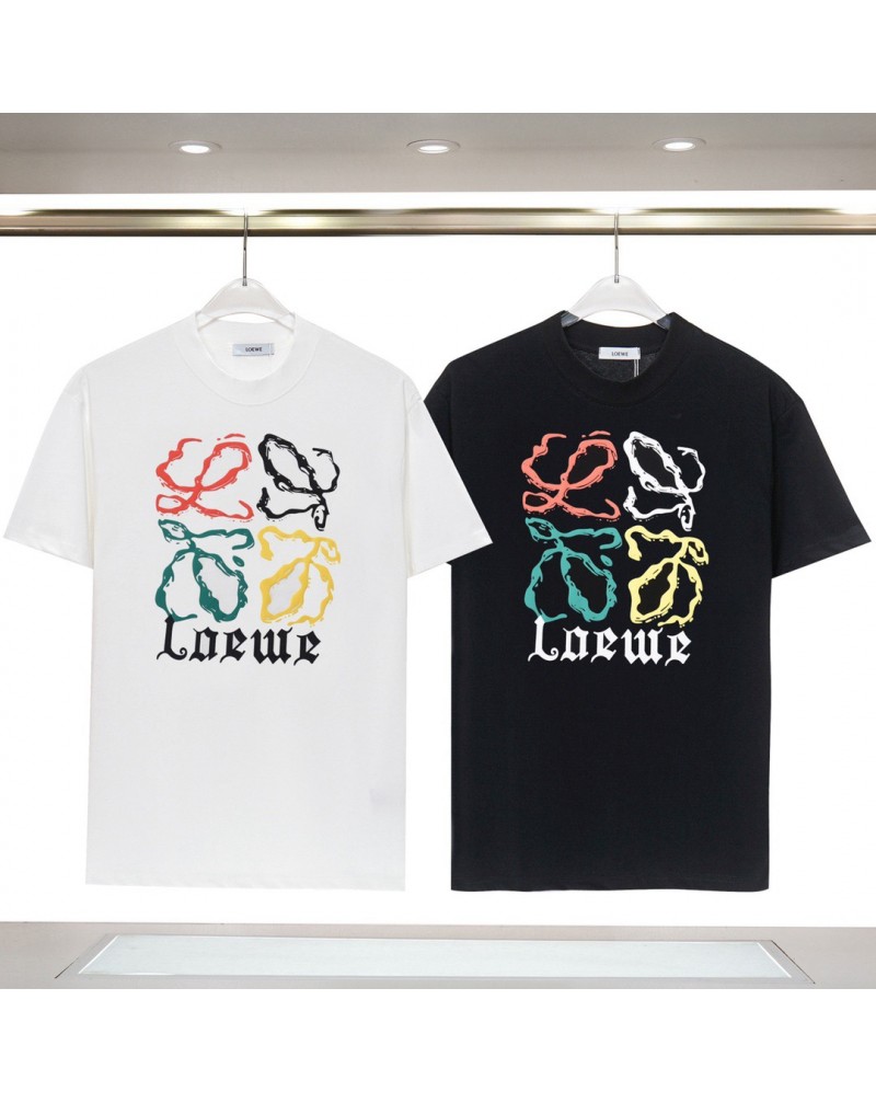 ロエベ Tシャツ半袖ペアお揃いお洒落ティシャツ短袖コットンカジュアル人気ファッション上着