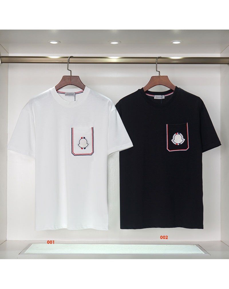 モンクレール Tシャツポケット付きファッション潮流人気半袖トップス精緻刺繍