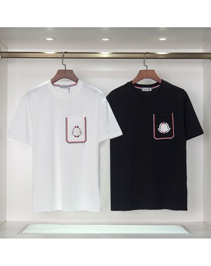 モンクレール Tシャツポケット付きファッション潮流人気半袖トップス精緻刺繍